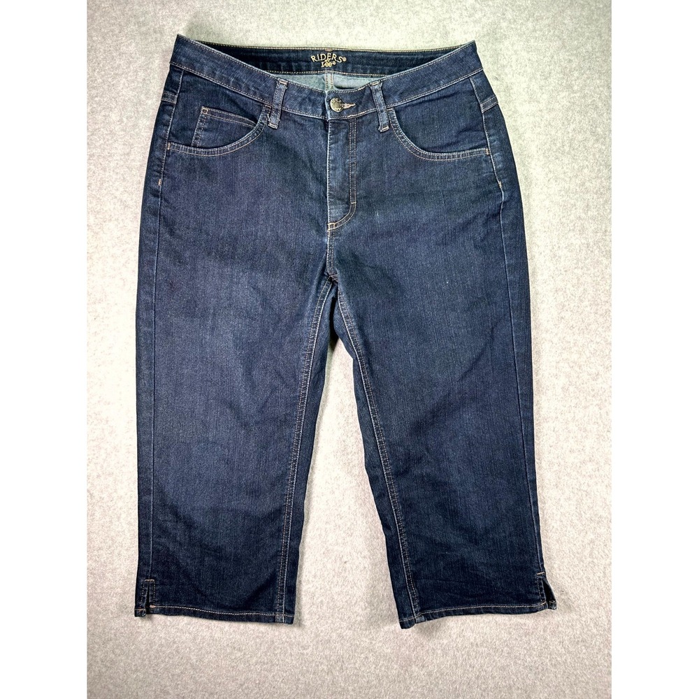 Riders by Lee Capri Jeans Womens W31 Blue Denim Stretch 5 Pockets Dark Wash